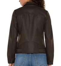 Load image into Gallery viewer, Faux Suede Moto Jacket