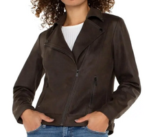 Load image into Gallery viewer, Faux Suede Moto Jacket
