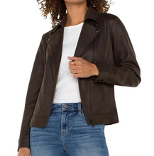 Load image into Gallery viewer, Faux Suede Moto Jacket